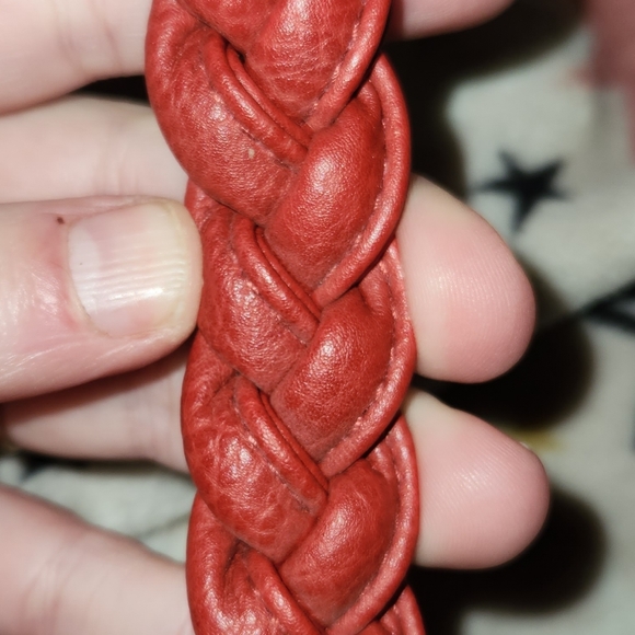 NWOT Red Cross Stitch *faux leather* Purse - Picture 4 of 16